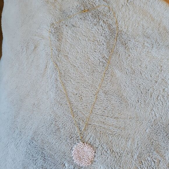 Pink Circle Crystal Pendant Necklace - Picture 7 of 9